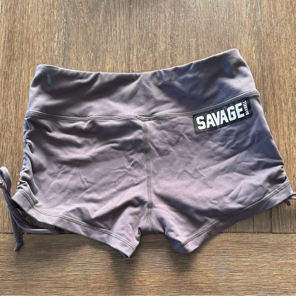SAVAGE Women's Gray Shorts RUCHED PULL STRING SIZE LARGE - Picture 1 of 3
